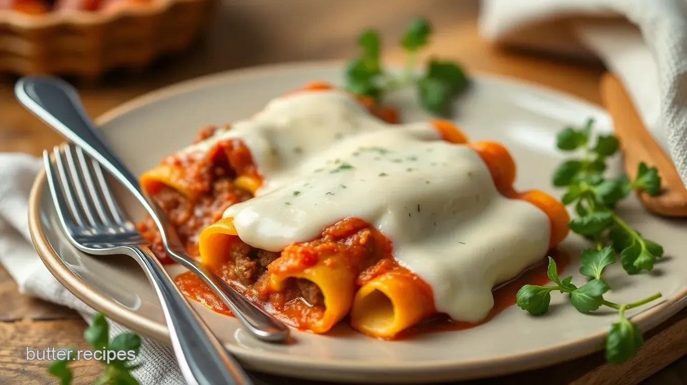 Creamy Beef Manicotti