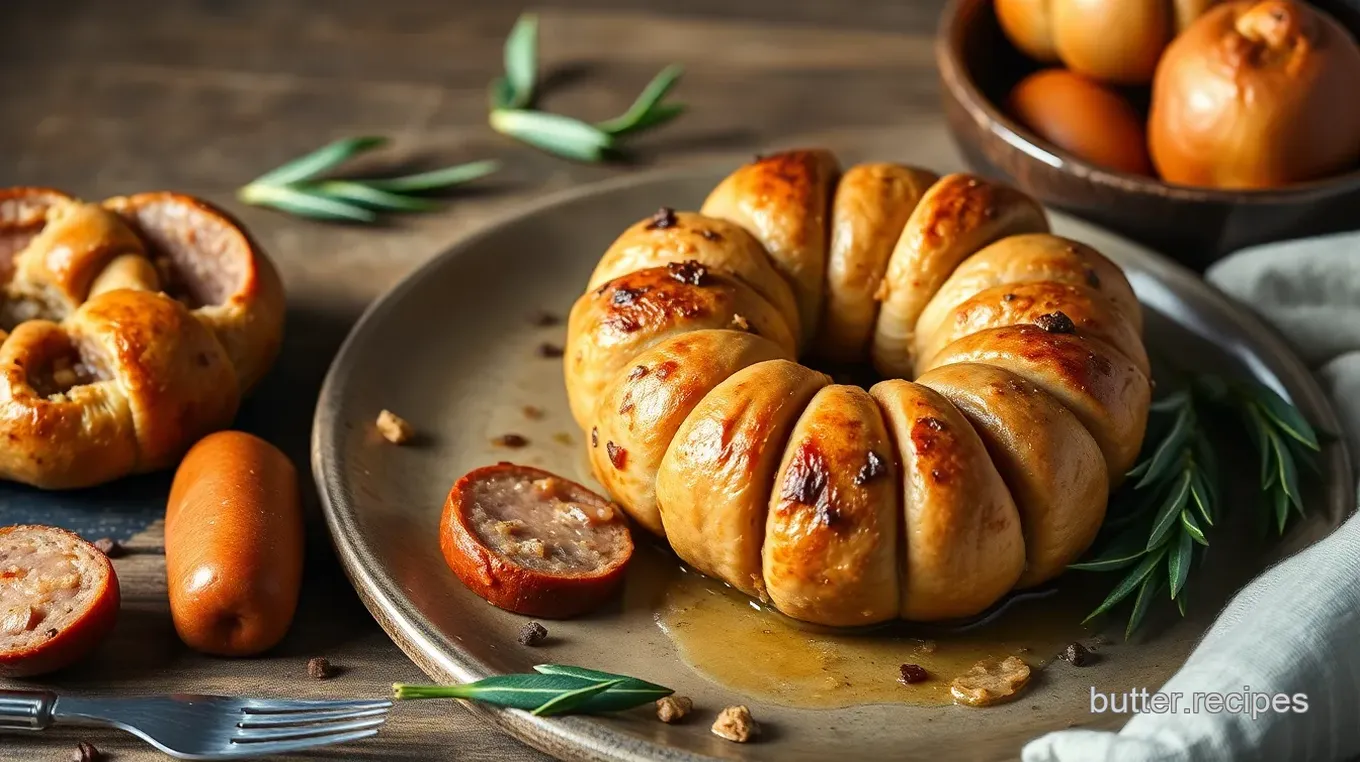 Catherine Wheel Sausage with Garlic and Sage