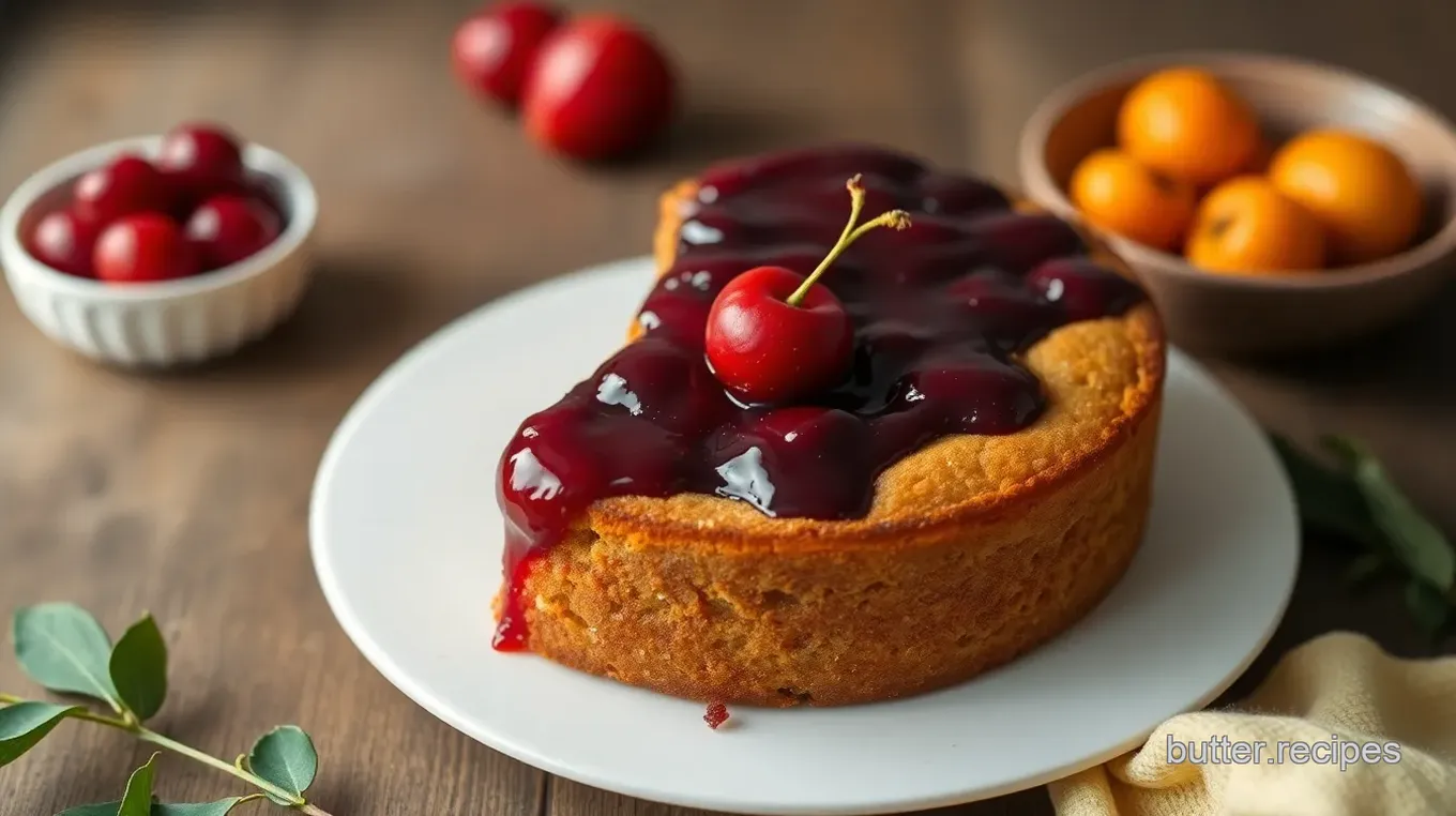 Cherry & Apricot Cake with Amaretto Cream