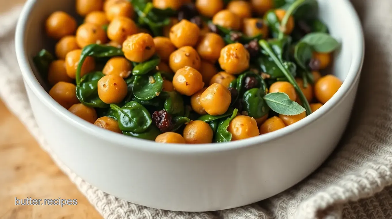 Bake Cheesy Anchovy Chickpeas with Spinach