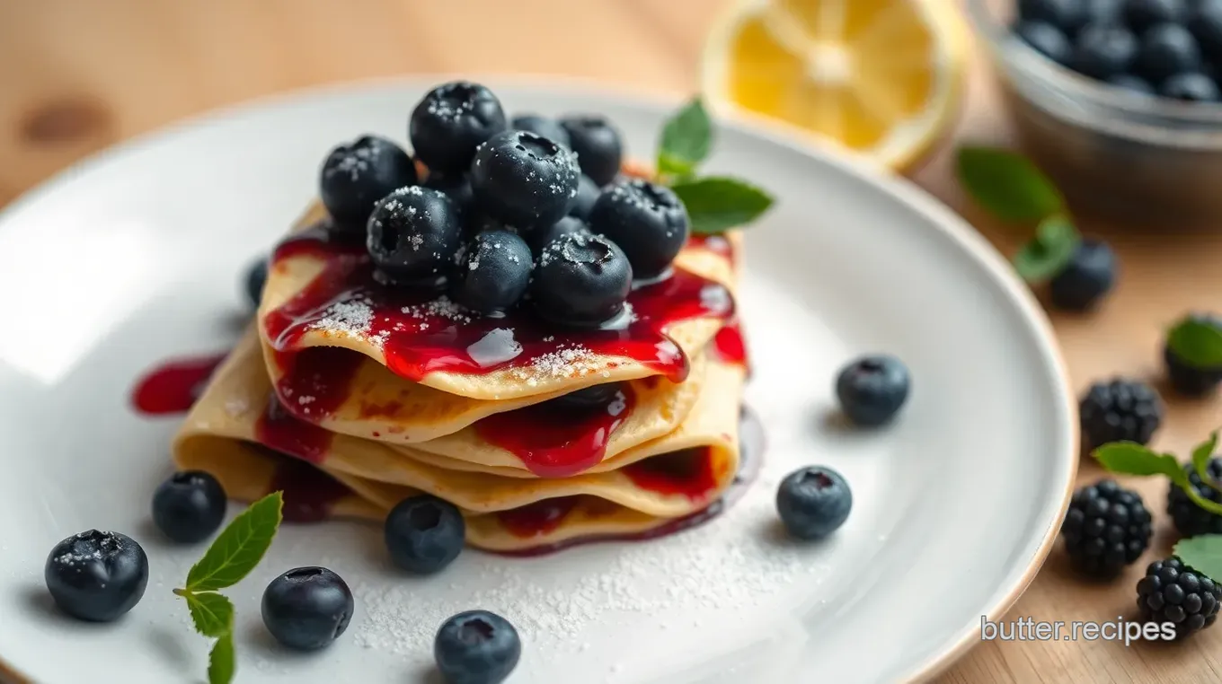 Blueberry Limoncello Cheese Crepes Delight