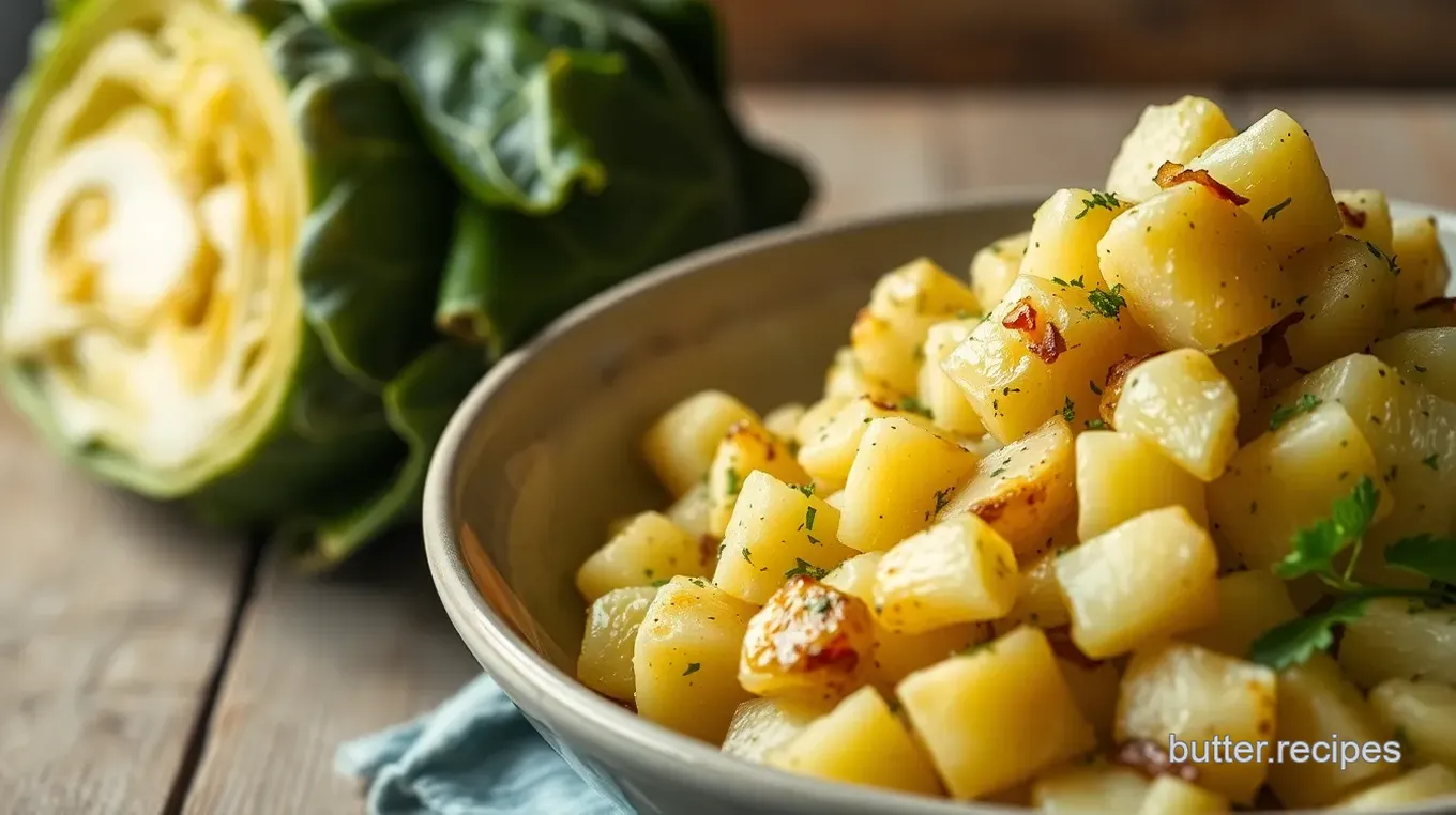 Mashed Potatoes Colcannon with Cabbage