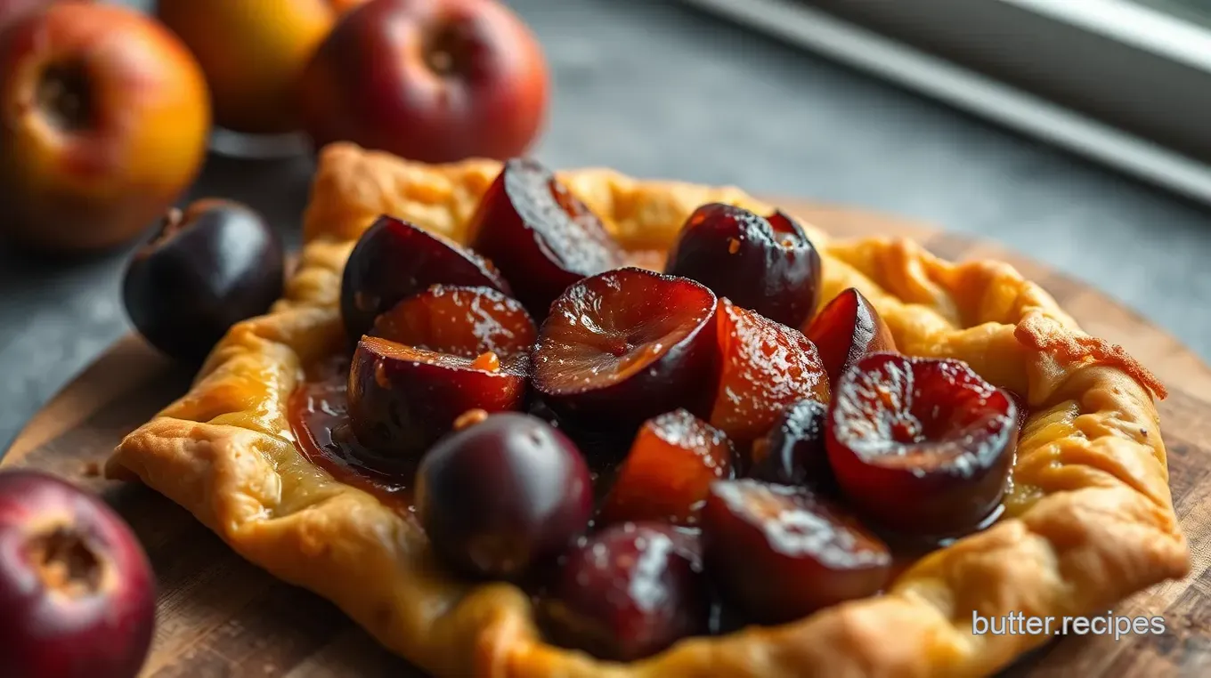 Caramelized Plum Tarte Tatin with Lavender Cream