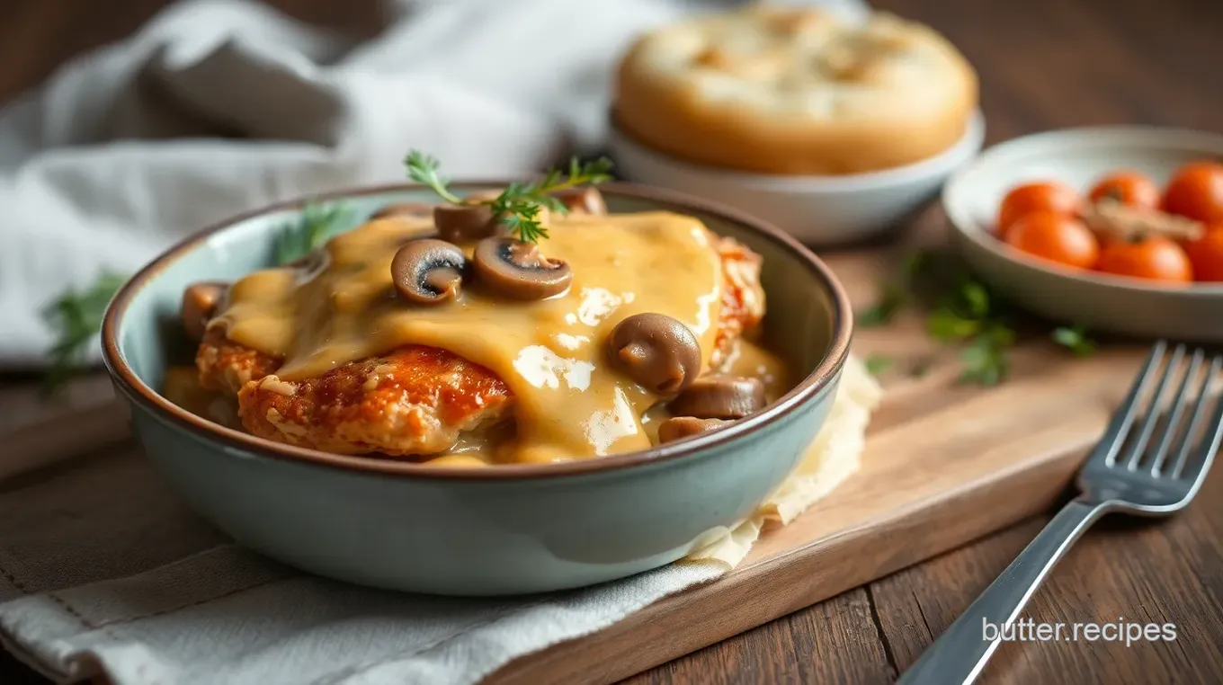 Cheesy Marsala Chicken Bake