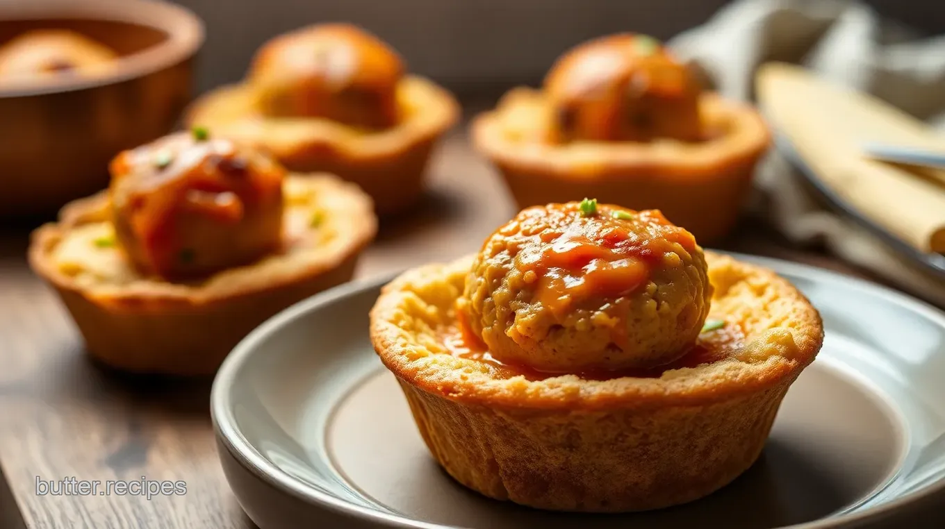 Cheesy Meatball Muffin Delights