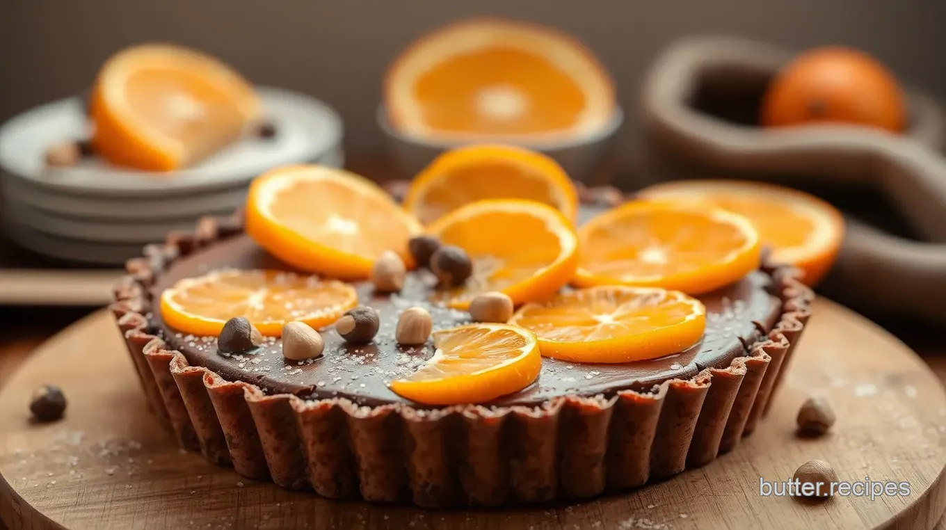 Decadent Chocolate Tart with Hazelnuts & Oranges