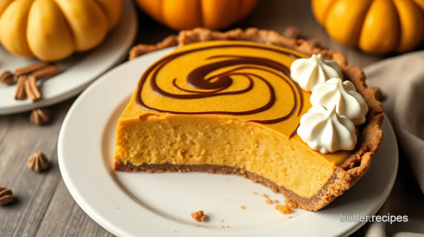 No-Bake Pumpkin Pie with Chocolate Swirls