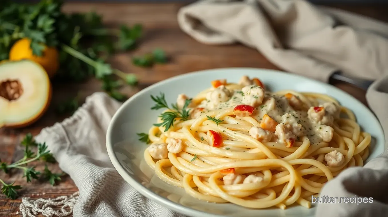 Creamy Chicken Fettuccine with Asparagus