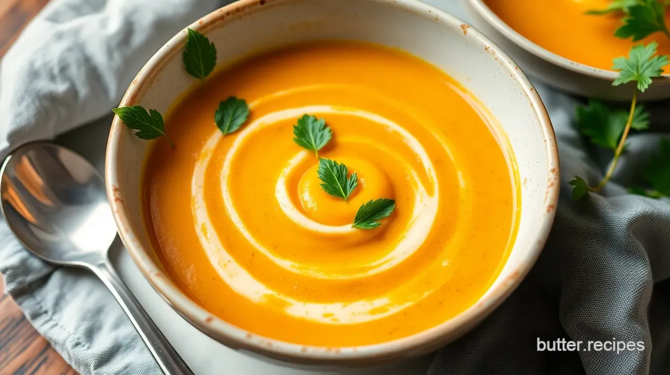 Creamy Roasted Butternut Squash and Sweet Potato Soup