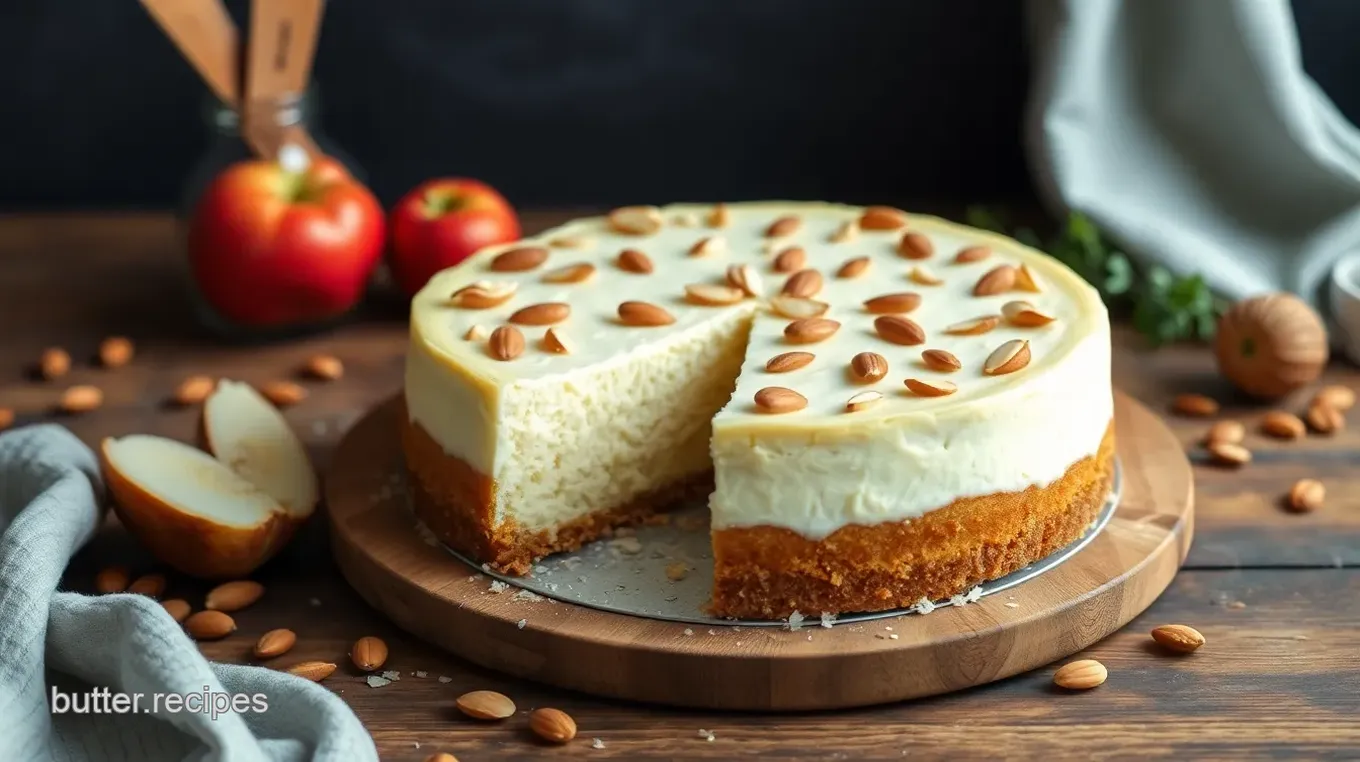 Bake Coconut Cheesecake with Almonds