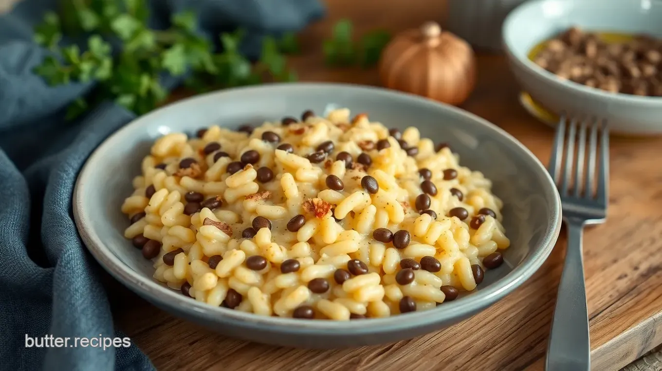 Decadent Truffled Lentil and Kale Risotto