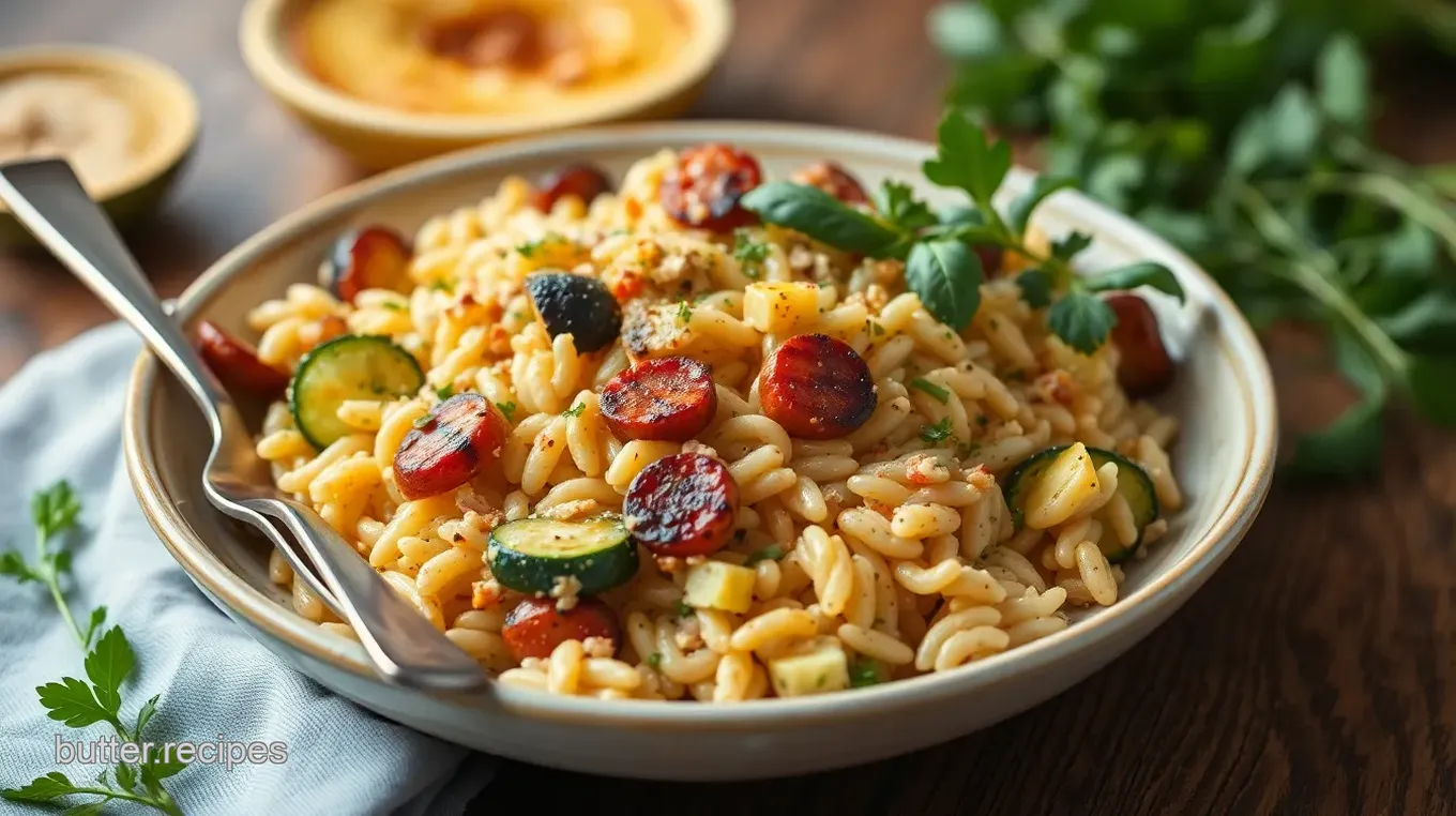 Grilled Orzo Salad with Fresh Zucchini