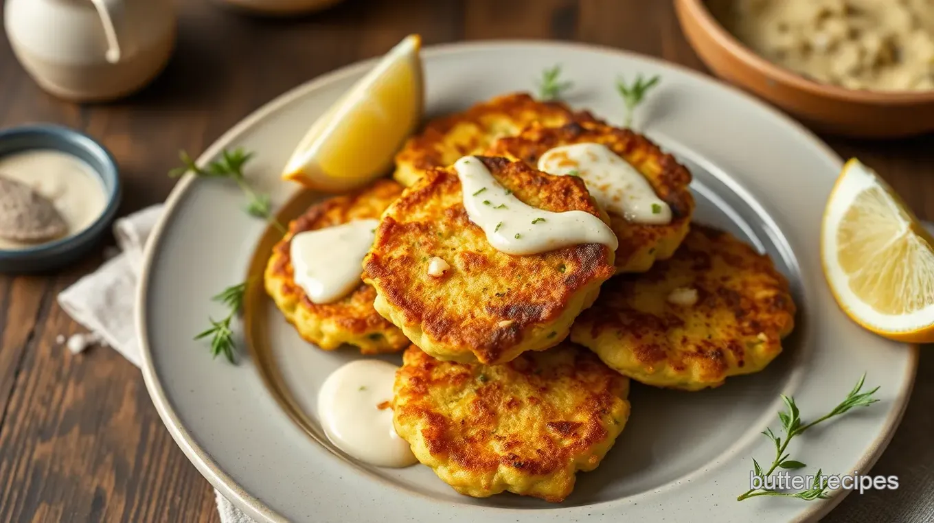 Fry Zucchini Fritters with Garlic Yogurt Sauce