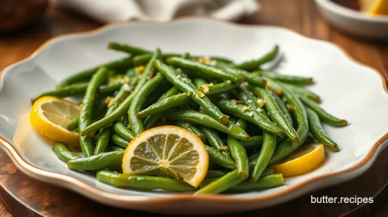 Lemon Garlic Green Beans with Parmesan