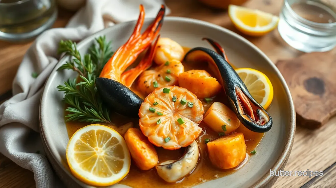 Seafood Delight with Garlic Bread