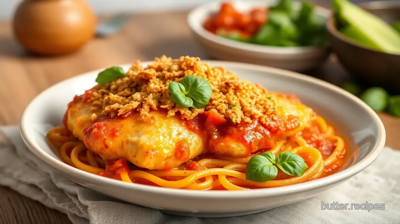 Simmered Chicken Arrabiata with Crispy Topping