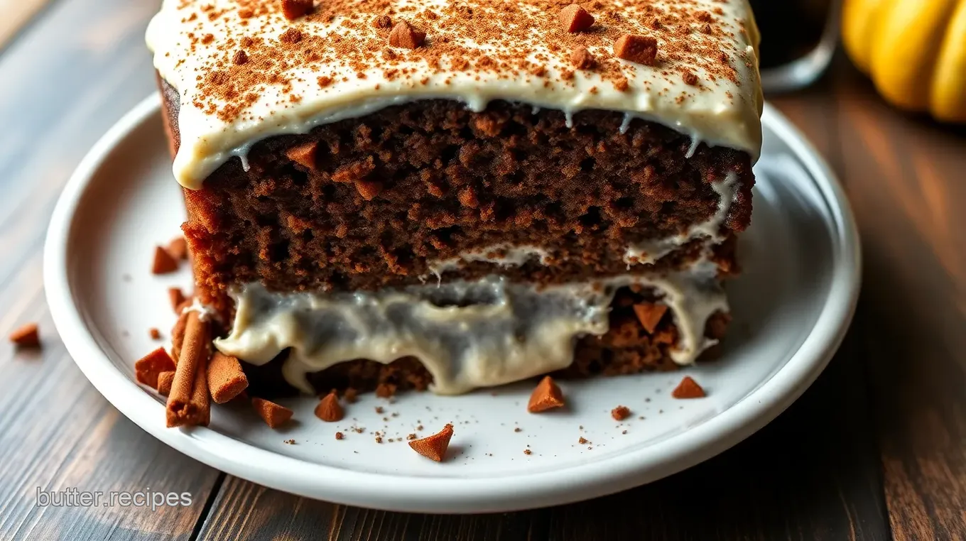 Spiced Pumpkin and Chocolate Cake with Maple Cinnamon Mascarpone Frosting