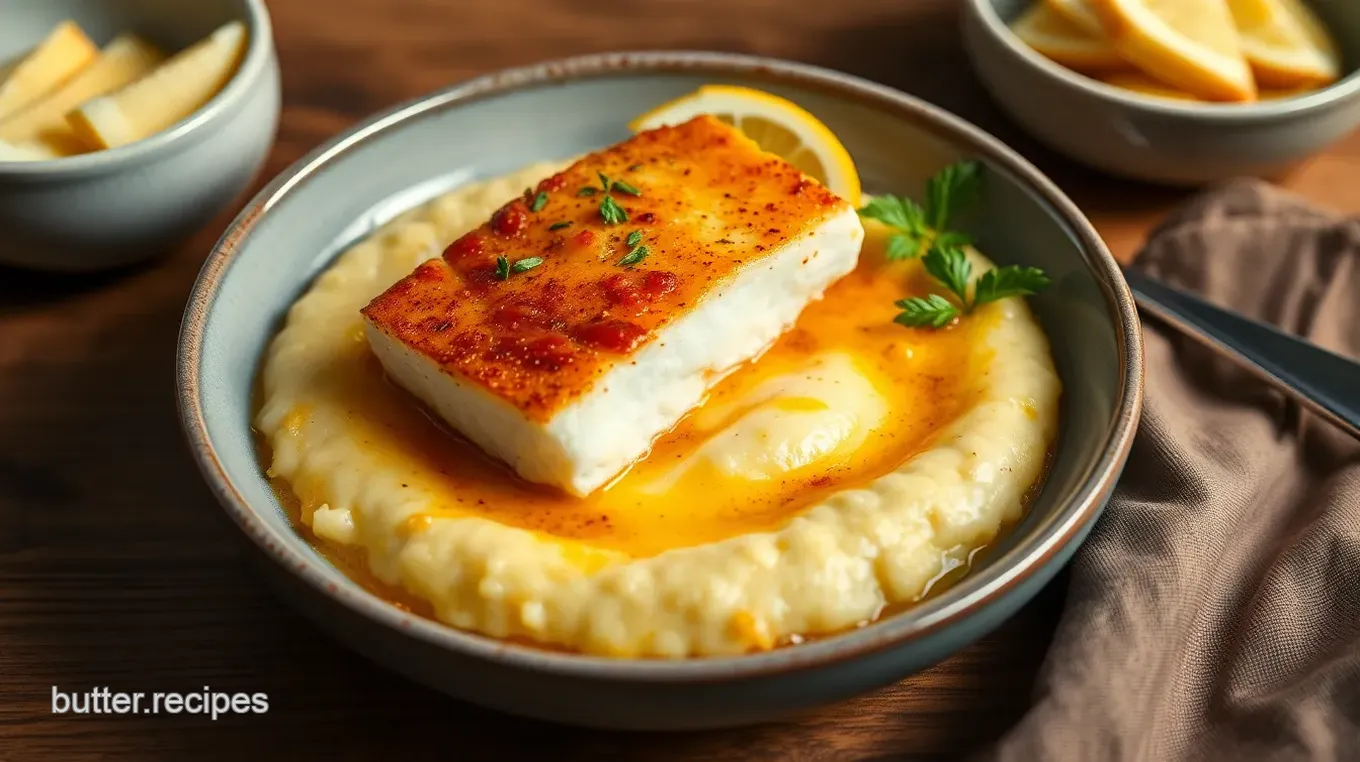 Spicy Cod with Creamy Grits Delight