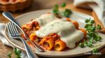 Bake Beef Manicotti with Creamy Sauce