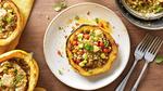 Chipotle Turkey and Wild Rice Stuffed Squash