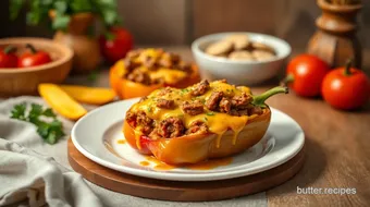 Bake Cheesy Beef Stuffed Peppers in 40 min