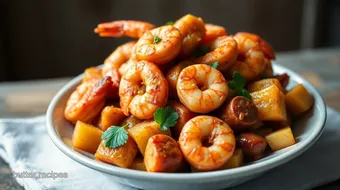 Easy Cajun Shrimp and Sausage Bake: Discover a Flavorful Family Feast! recipe card