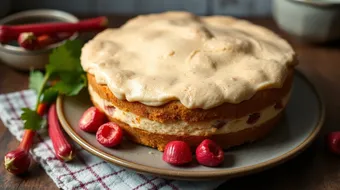 Cloud-Like Rhubarb Cake Delight