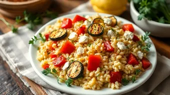 Delicious Greek Orzo Salad with Grilled Zucchini