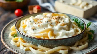 Easy Quick and Creamy Indulgence: My Grandmother's Alfredo Sauce! recipe card