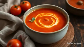 Simmered Tomato Soup with Creamy Flavor