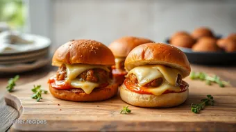 Oven-Baked Meatball Sliders with Cheese