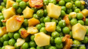 Quick One Pan Honey Butter Peas Delight recipe card