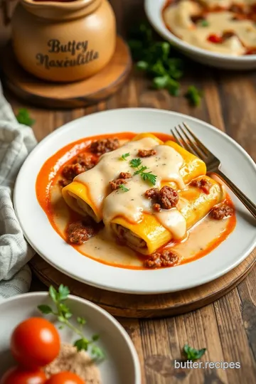 Creamy Beef Manicotti presentation