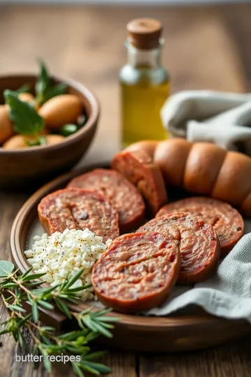 Catherine Wheel Sausage with Garlic and Sage ingredients