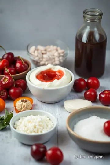 Cherry & Apricot Cake with Amaretto Cream ingredients