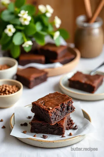 Fudgy Brownies with Rich Chocolate Chips presentation