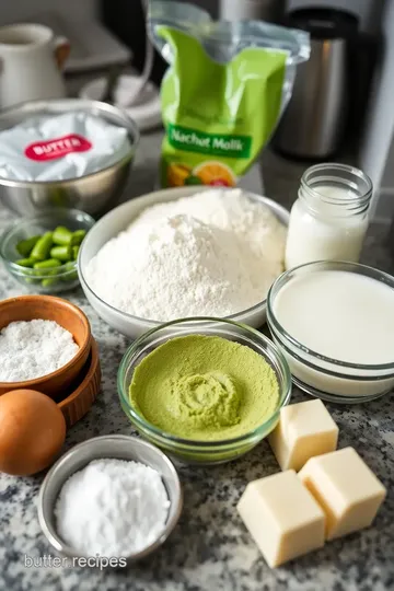 Delicious Matcha Butter Mochi ingredients