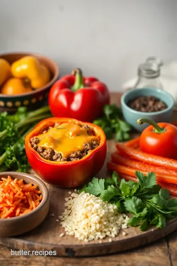 Baked Stuffed Peppers with Cheesy Beef Filling ingredients