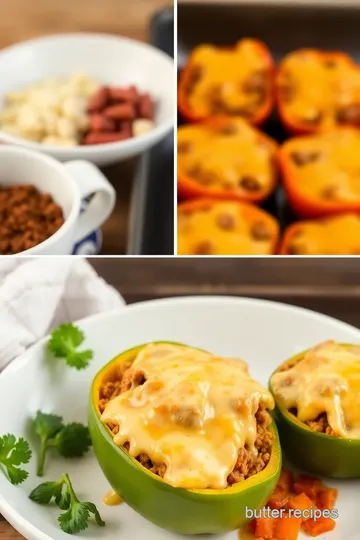 Baked Stuffed Peppers with Cheesy Beef Filling steps