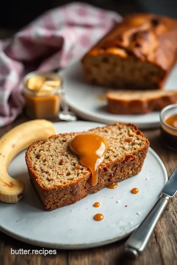 Banana Bread with Caramel & Chocolate Bliss presentation