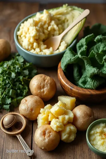 Mashed Potatoes Colcannon with Cabbage ingredients