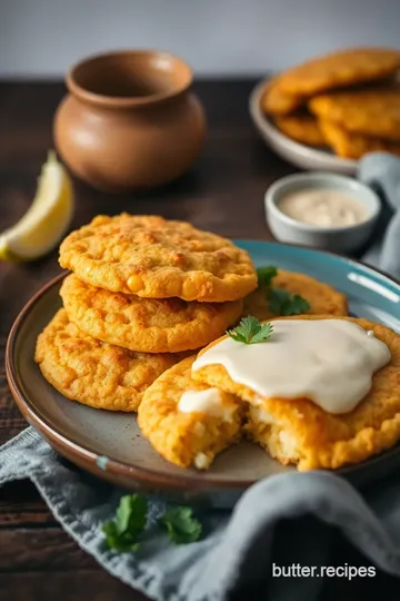 Cheesy Corn Arepas Delight presentation