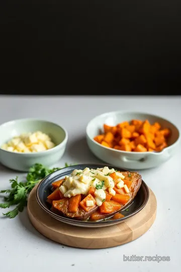 Cheesy Garlic Sweet Potato Smash steps