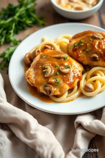 Cheesy Marsala Chicken Bake presentation