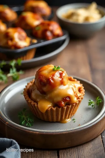 Cheesy Meatball Muffin Delights presentation