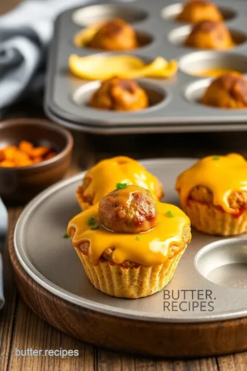 Cheesy Meatball Muffin Delights steps