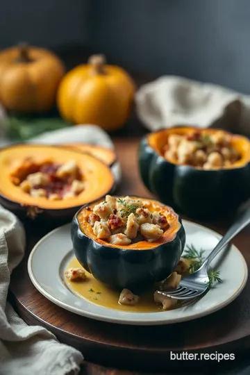 Roasted Acorn Squash with Turkey Filling presentation