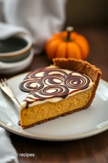 No-Bake Pumpkin Pie with Chocolate Swirls presentation