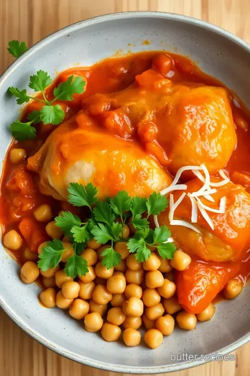 Cooked Chicken Paprikash with Chickpeas ingredients