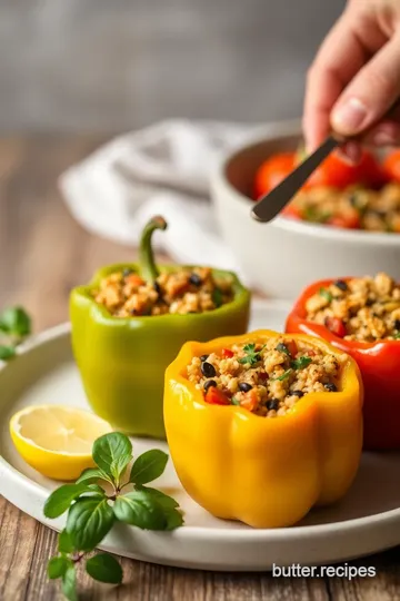 Bake Stuffed Bell Peppers with Quinoa Goodness presentation